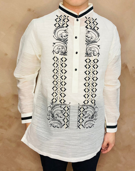 Severino - Barong Tagalog (Cream with Chinese Collar)
