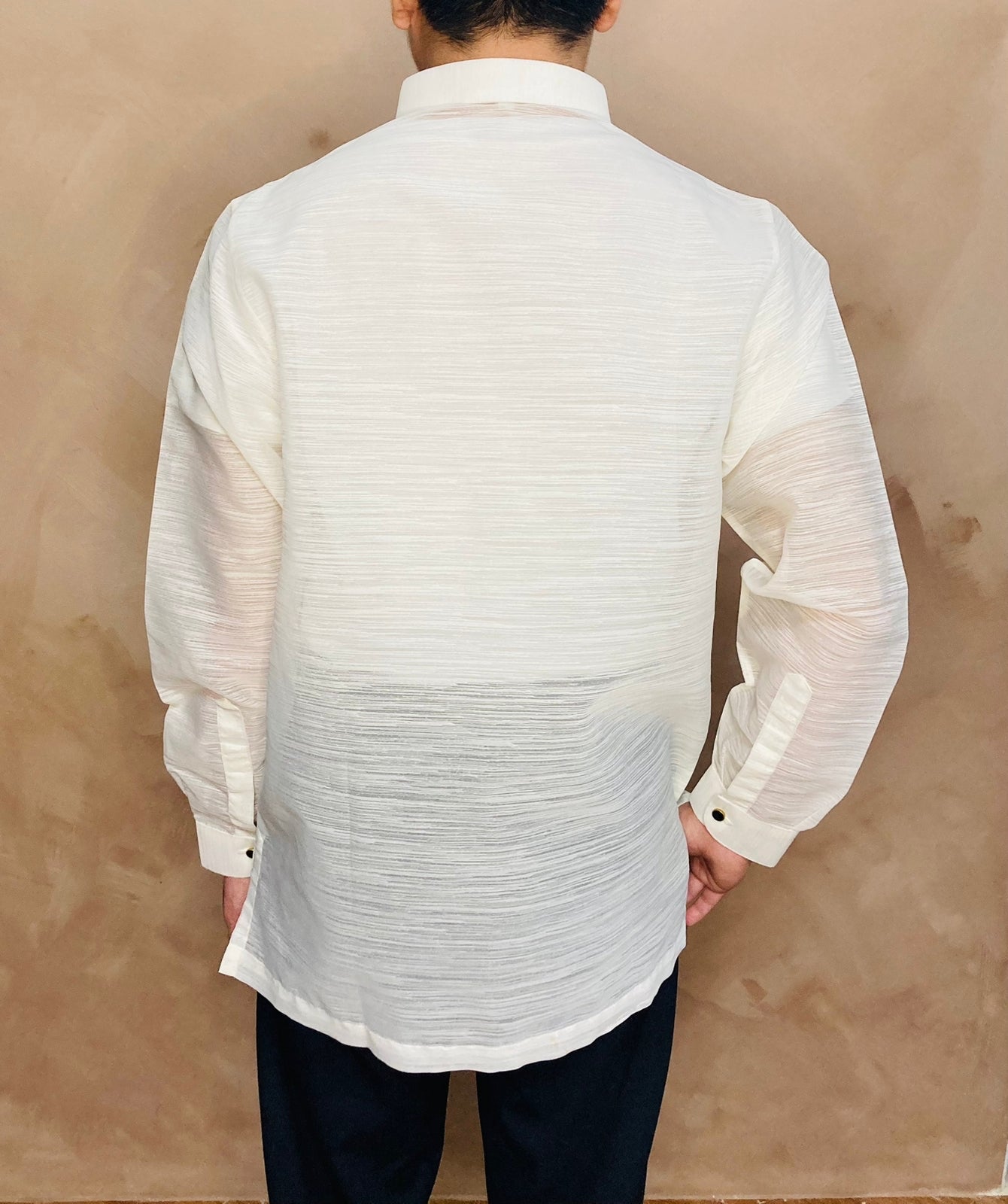 Ernesto - Traditional Barong Tagalog (Open Style with Black Buttons)