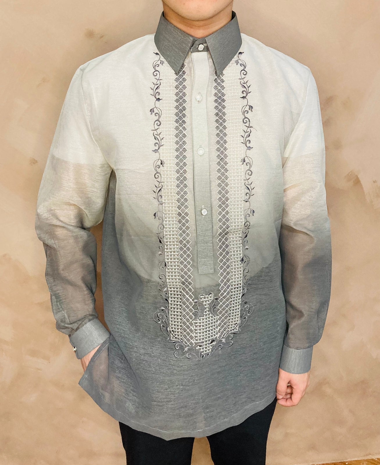 Pedro - Modern Barong Tagalog (Monocromatic Gray)